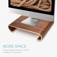 thumbnail image 4 of Navaris Wood Monitor Stand Riser - Computer Desk Organizer Desktop Dock Wooden Mount Display for PC TV Screen Notebook Laptop - Walnut, 4 of 5