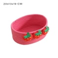 thumbnail image 2 of PEACNNG Strawberry Nordic, Foldable Linen Storage Basket Organizer for Baby Clothes, Kids Toys, and Gadgets - Pretty in Pink, 2 of 5