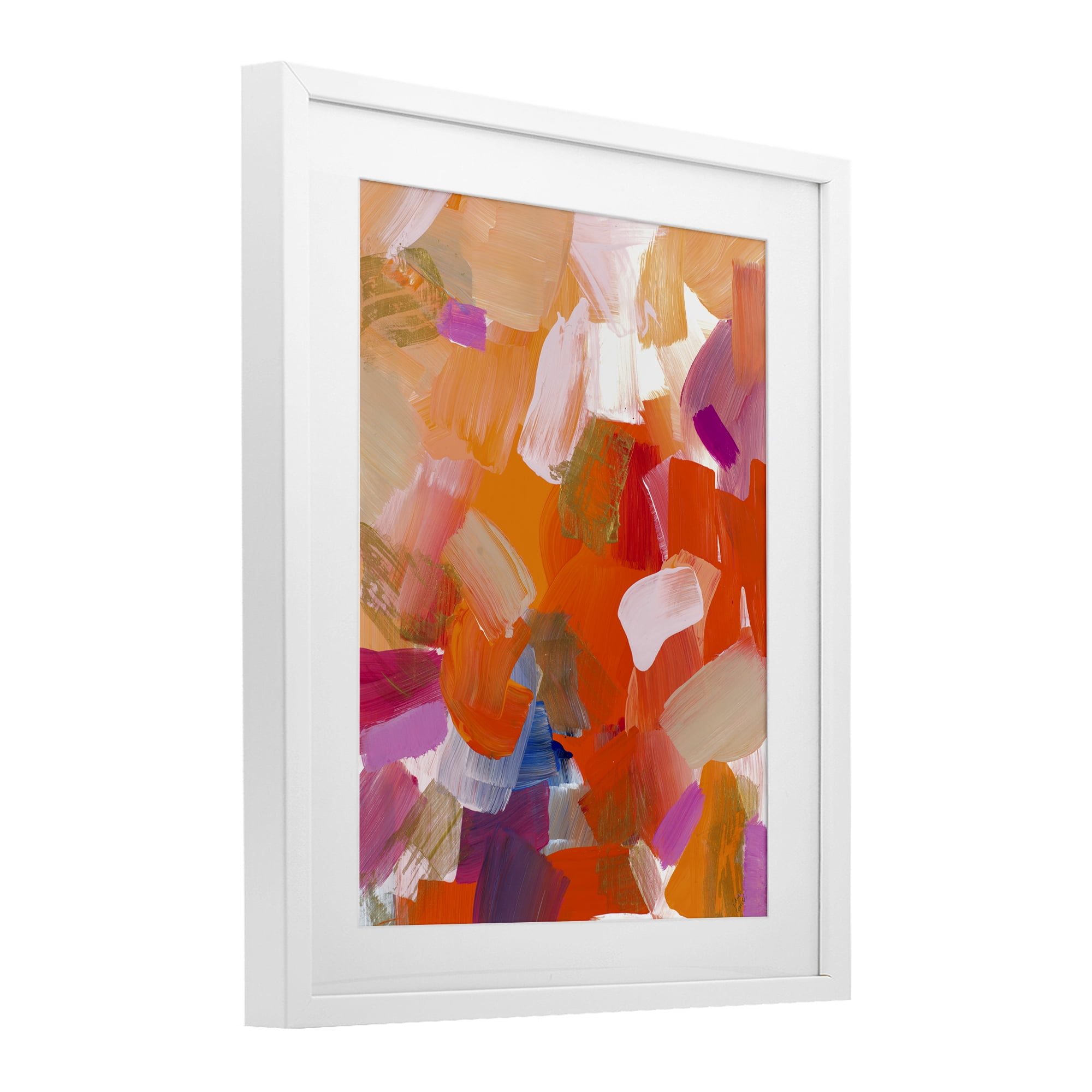 Stupell Industries Confetti Petals Abstraction White Framed Print Under Glass, design by Lanie Loreth