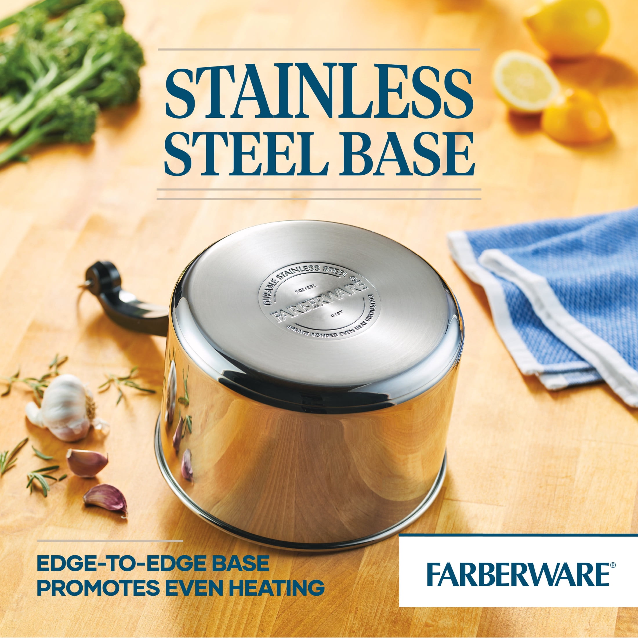 Farberware 2 Qt Durable Stainless Steel Impact Bonded Saucepan w