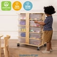 thumbnail image 6 of ECR4Kids 20-Compartment Mobile Storage Tower and 20 Cubby Bins, 5x4, Kids Furniture, Natural, 6 of 9