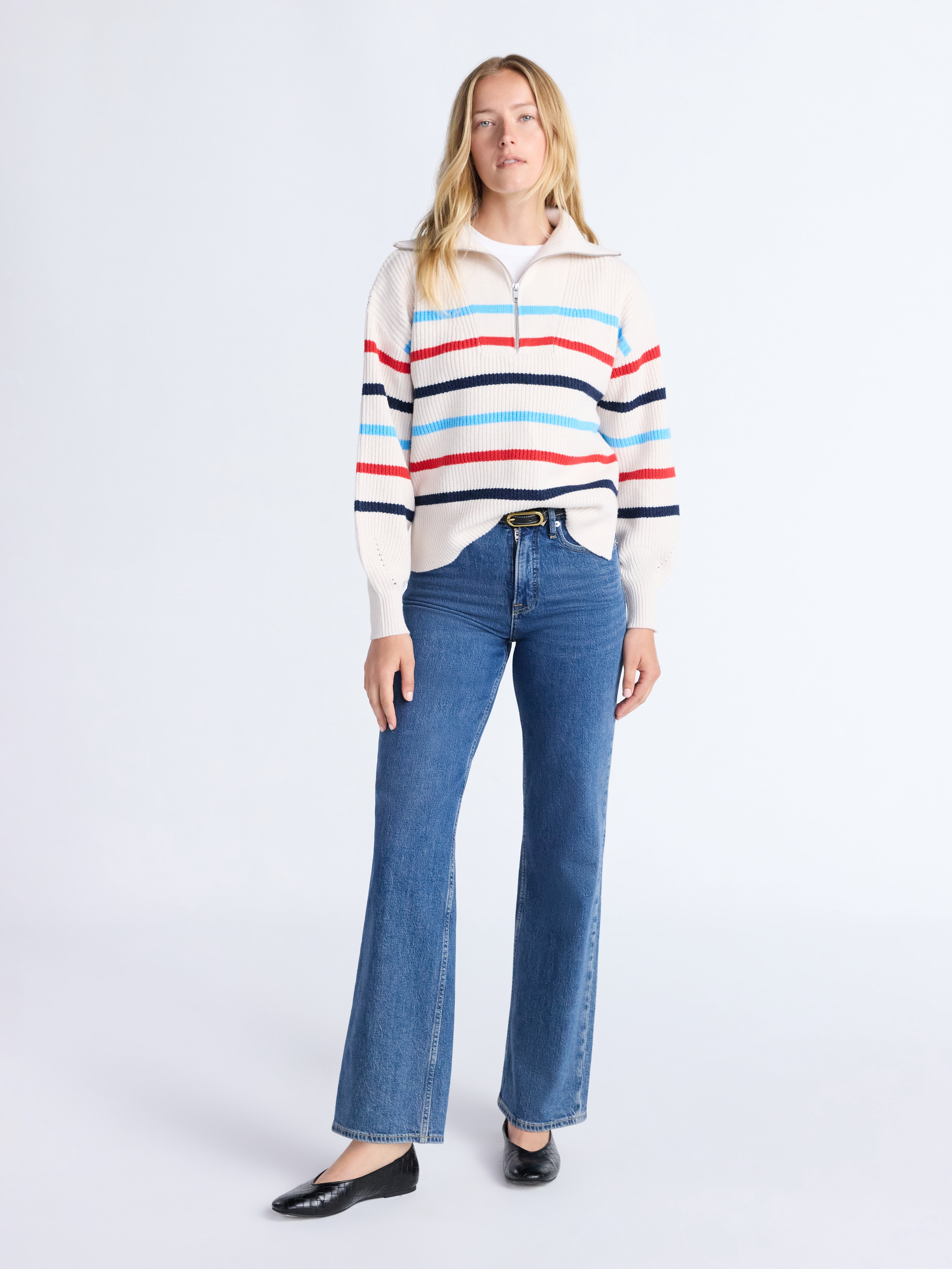 Free Assembly Women's and Women's Plus Half Zip Sweater with Long Sleeves, Midweight, Sizes XS-4X