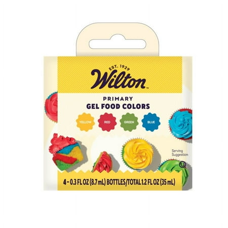 Wilton Red, Yellow, Green and Blue Gel Food Color Set, 4-Count