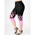 thumbnail image 1 of Leggings Capri de Cintura Alta con Estampado de Flores Rosegal Leggings de talla grande, 1 of 5