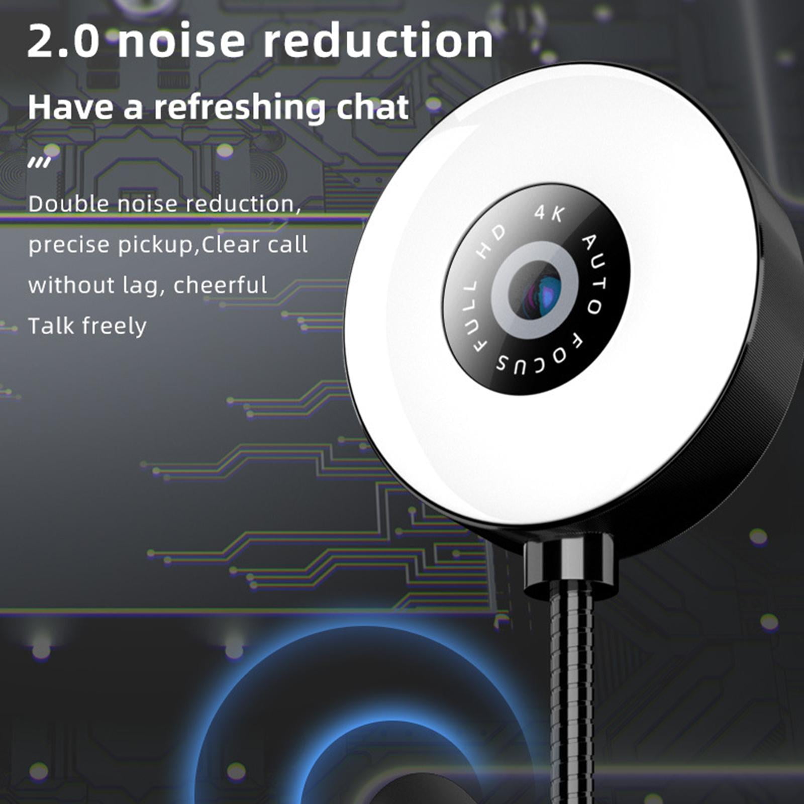 Wzmzjy Webcam 4K AK Clear Stable Light Correction Smart Wide Field of View USB Multi-Directional Web Camera for Zoom Webcast Streaming Live 1080p