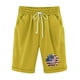 thumbnail image 1 of Pantalones Cortos Casuales para Mujer Día de la Independencia Impreso Elástico de la Cintura, Pantalones Cortos de Verano para Mujeres, 1 of 5