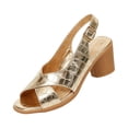 thumbnail image 2 of HTHLVMD Vacation Sandals for Women, Summer Sandals Women, Party Casual Shoes, Platform Sandals for Women Wide Width Chunky Heel Comfort Cushion Summer Outdoor Womens Shoes Casual Shoes, Gold 5.5, 2 of 5