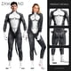thumbnail image 2 of Traje de gato de animales de Zawaland para pareja, disfraz de lobo de nieve con cremallera en la entrepierna y cola, traje de cosplay para fiesta de Halloween, mono Zentai, 2 of 5