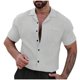 thumbnail image 2 of pstuiky camisetas de hombre, Camisas de manga corta con cuello vuelto y botones sueltos informales de color sólido para hombre camisetas de hombre l, 2 of 7