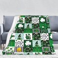 thumbnail image 2 of Luxury Plush St. Patrick''s Shamrock Blanket Clovers Green Gnome Leaf Saints Throw Blanket for Couch,Lightweight Soft and Warm Throws Blankets for Sofa Bed Living Room in Spring 50"x40", 2 of 6