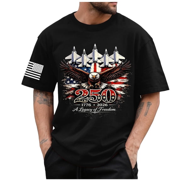 Rotm Mens Patriotic T-Shirts Country Flag T-Shirt | Patriotic Pride Tee for Men & Women Black,2XL