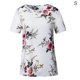 thumbnail image 1 of Camiseta de mujer con estampado floral de manga corta con cuello redondo, blusa casual, blanco, S Inevent AP001919-25, 1 of 6