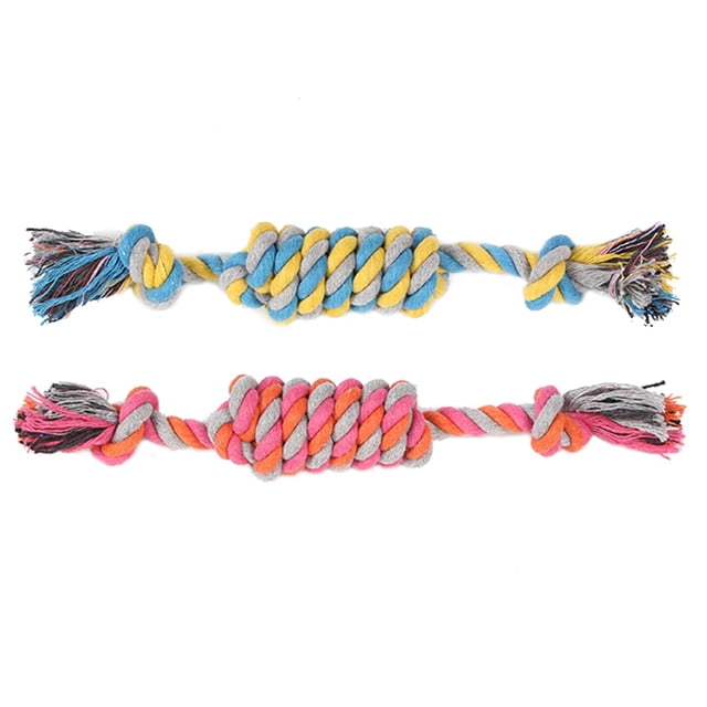 2PCS Dog Chew Rope Toy Anti-biting Interactive Rope Pet Toy Puppy Teething Toy
