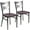 Mahogany Wood Seat/Clear Coated Metal Frame, variant on Clear Coated ''X'' Back Metal Restaurant Chair,Black Vinyl Seat,PK2