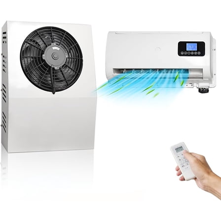 12V 10000BTU Mini Electric Split Air Conditioner, New Energy AC Unit for Semi Truck, RV, Motorhome, Crane, Tractor, Camper Van, Boat