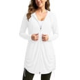 thumbnail image 5 of VBVC Women's UPF 50+ Full Zip Sun Protection Hoodie,Drawstring Beach Cover Up For Women,Ladies' Quick Dry Long Sleeve Swim Tunic with Pockets,White,S-3XL, 5 of 8