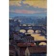 thumbnail image 2 of Ambroży Sabatowski 14x18 Black Ornate Wood Framed Double Matted Museum Art Print Titled - Sunset Over Arno (1911), 2 of 5