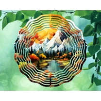10 Inch Fall in The Woods and Mountains Wind Spinner Yard Decor Aluminum Sublimated Garden Art Indoor Outdoor 3D Kinetic …