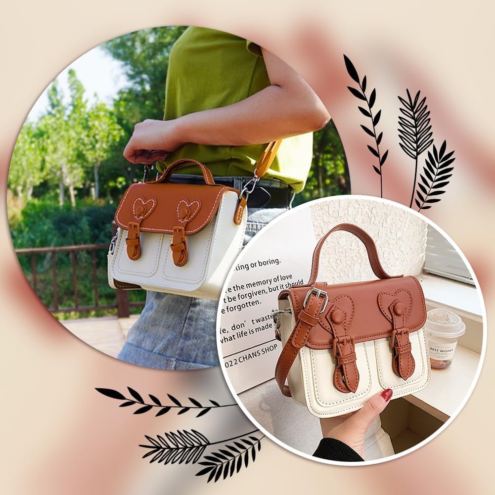 DIY Crossbody Bag Making Kit PU Leather Shoulder Bag Sewing Kit Handmade Messenger Bag Sewing Materials Personalized Bag Stitching Kit Handicraft Purse Making Accessories 6.97x1.97x5.91 Inch