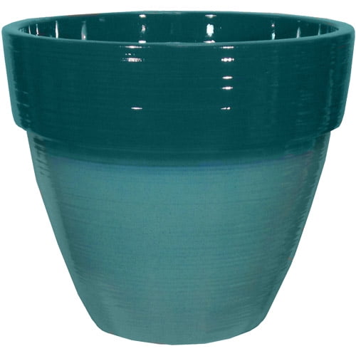 Better Homes and Gardens Dubai 19" Decorative Outdoor Resin Planter, Teal by Grosfillex, Inc