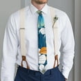 thumbnail image 3 of Hawaiian Hibiscus Tie & Slim Tie Option: Botanical Jungle Leaves Tie, Perfect for Resort Outfits, 3 of 6