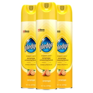 Pledge Expert Care Wood Polish, Orange, 9.7 oz., 3-Pack