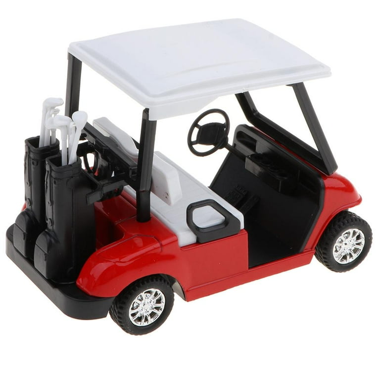 Golf Cart - 4.5” Plastic Toy Car w/ miniature Golf Bags & Golf Clubs NEW  Kinsfun