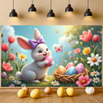 thumbnail image 6 of Pink Bunny Easter Banner Colorful Letters Peeps Backdrop Easter Eggs Carrot Decor Bunny Display for Easter Party Spring Celebration Kids Event, 6 of 9