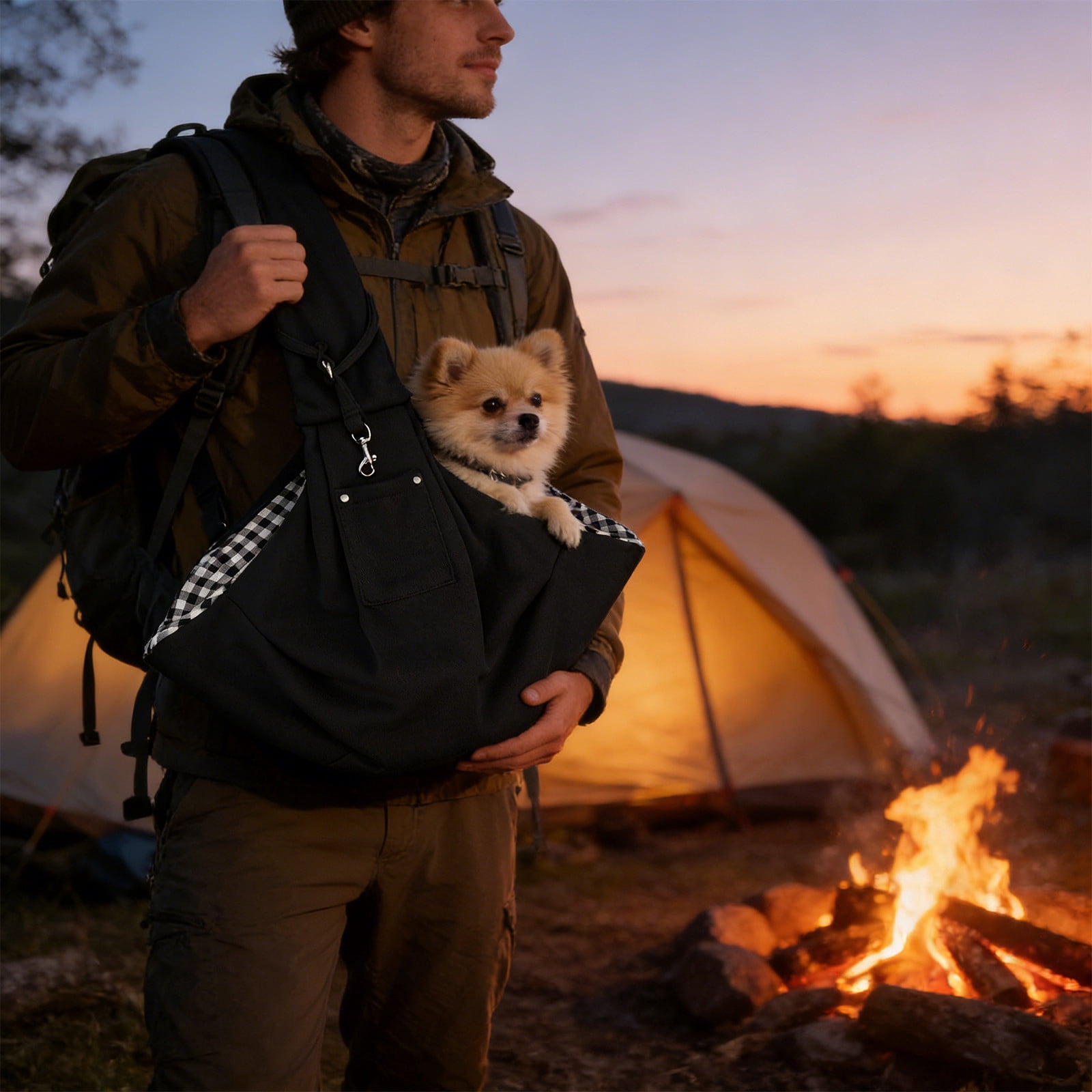 Lunxisen 2 Pcs Pet Carrier Backpack for Cats and Dogs Travel Shoulder Bag Comfortable Breathable Outdoor Adventure Carrier Bag