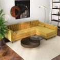 thumbnail image 7 of Pemberly Row Mid-Century Velvet Pillow Back Right-Facing Sectional in Gold, 7 of 7