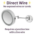thumbnail image 3 of Jerdon 9.5-Inch Diameter Wall Mount Makeup Mirror, 3X Magnification, Chrome Finish, Direct Wire -Model HL8C, 3 of 8