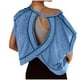 thumbnail image 1 of Fiudx Tops para Mujer Camiseta Deportiva de Manga Corta Sin Espalda para Mujer, con Espalda Abierta, para Correr, Gimnasio, Yoga, 1 of 7