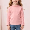 thumbnail image 2 of Ulanda Toddler Girls Mock Turtleneck Shirts Long Sleeve Thermal T-Shirt Cotton Girl Soft Basic Pullover Tops (Pink, 9-10 Years), 2 of 5