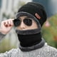 thumbnail image 2 of Gorro de invierno unisex NQ con bufanda de terciopelo cálida para el cuello, 2 of 3
