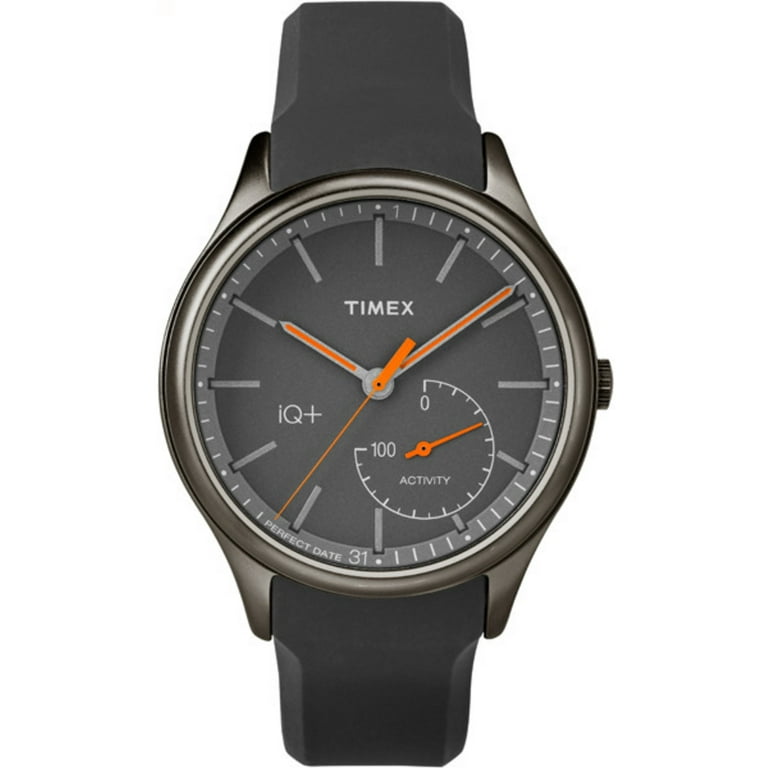 Men's TW2P95000 IQ+ Move Activity Tracker Gray/Black/Orange Silicone Strap  Watch - grey