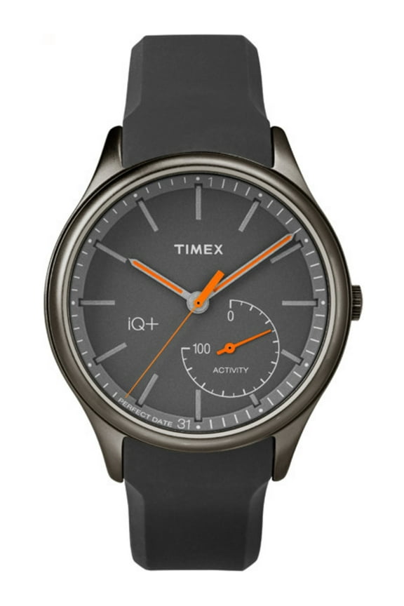 Men's TW2P95000 IQ+ Move Activity Tracker Gray/Black/Orange Silicone Strap Watch - grey