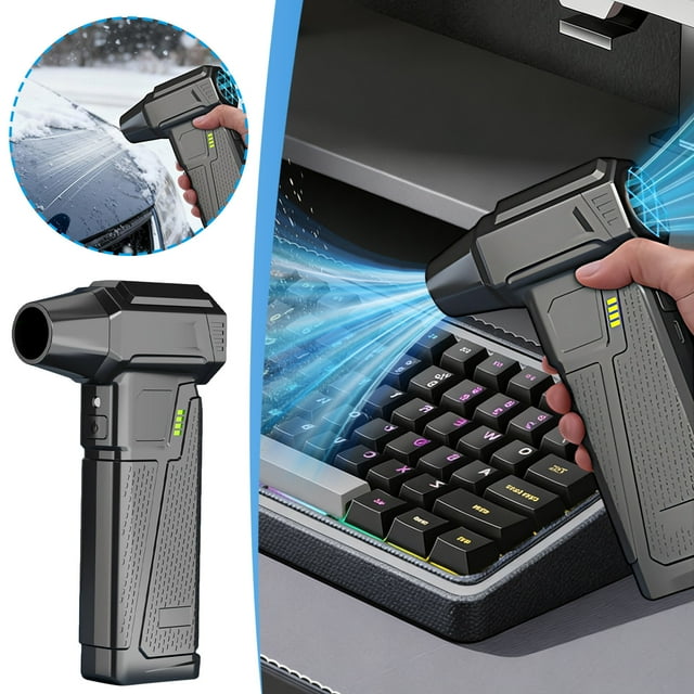 BAOPAI 5-Gear Adjustable Handheld Air Duster Blower with 130000RPM Motor and 4000mAh Battery for Deep Cleaning Computer Keyboard Car Home