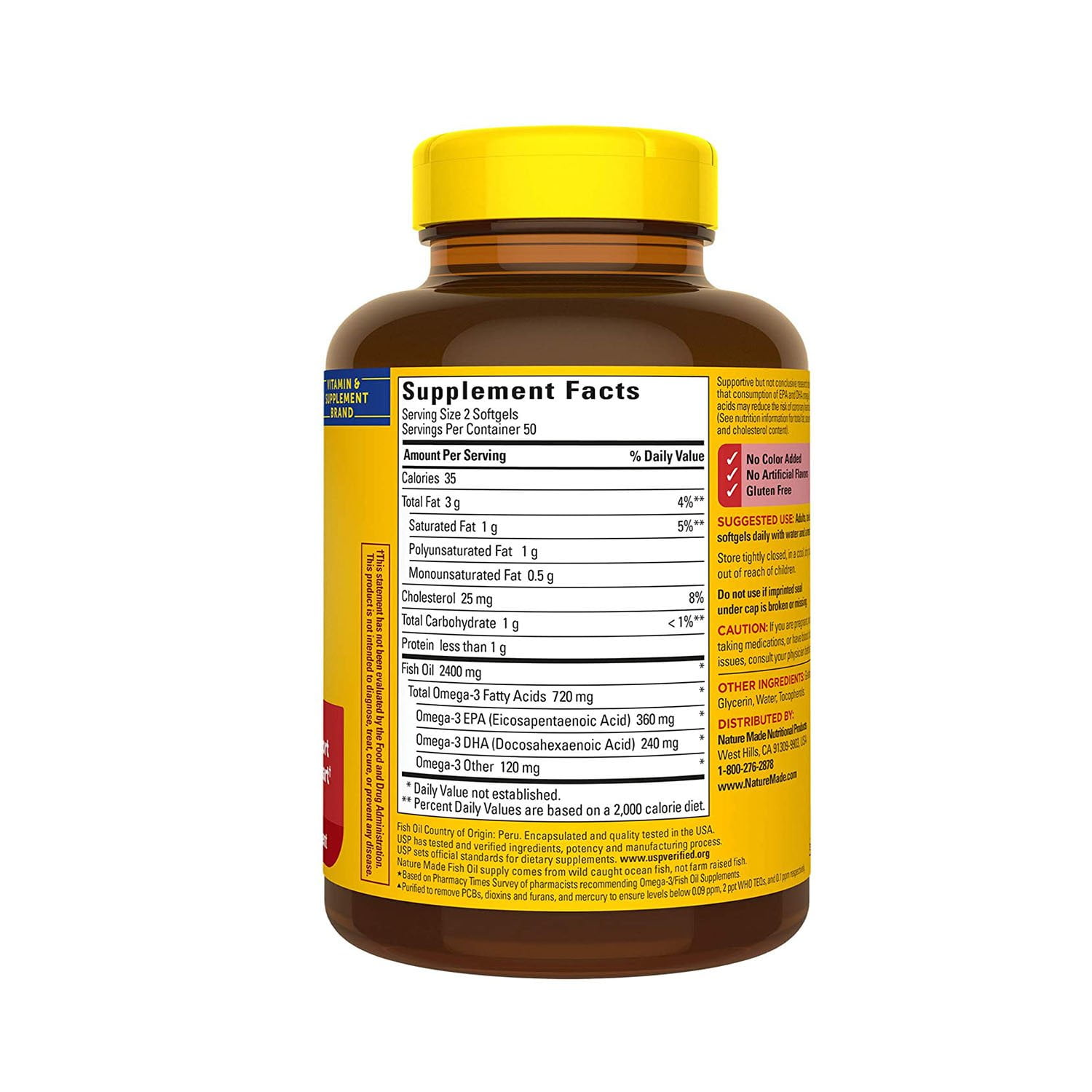 Nature Made Fish Oil Softgels, 1200 Mg, 100 Ct, 3 Pack