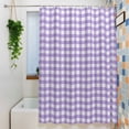 thumbnail image 3 of Shower Curtains for Bathroom-72"x72",Purple White Checkered Plaid Waterproof Bath Curtain Grommet Shower Curtain Set with Hooks, 3 of 9