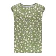 thumbnail image 5 of Womens Tops Plus Size Sleeveless Round Neck Floral Printed Casual Tank Top Green XL, 5 of 5
