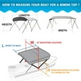 thumbnail image 6 of Leader Accessories 3 Bow Bimini Top Boat Cover,Black, 6 of 7