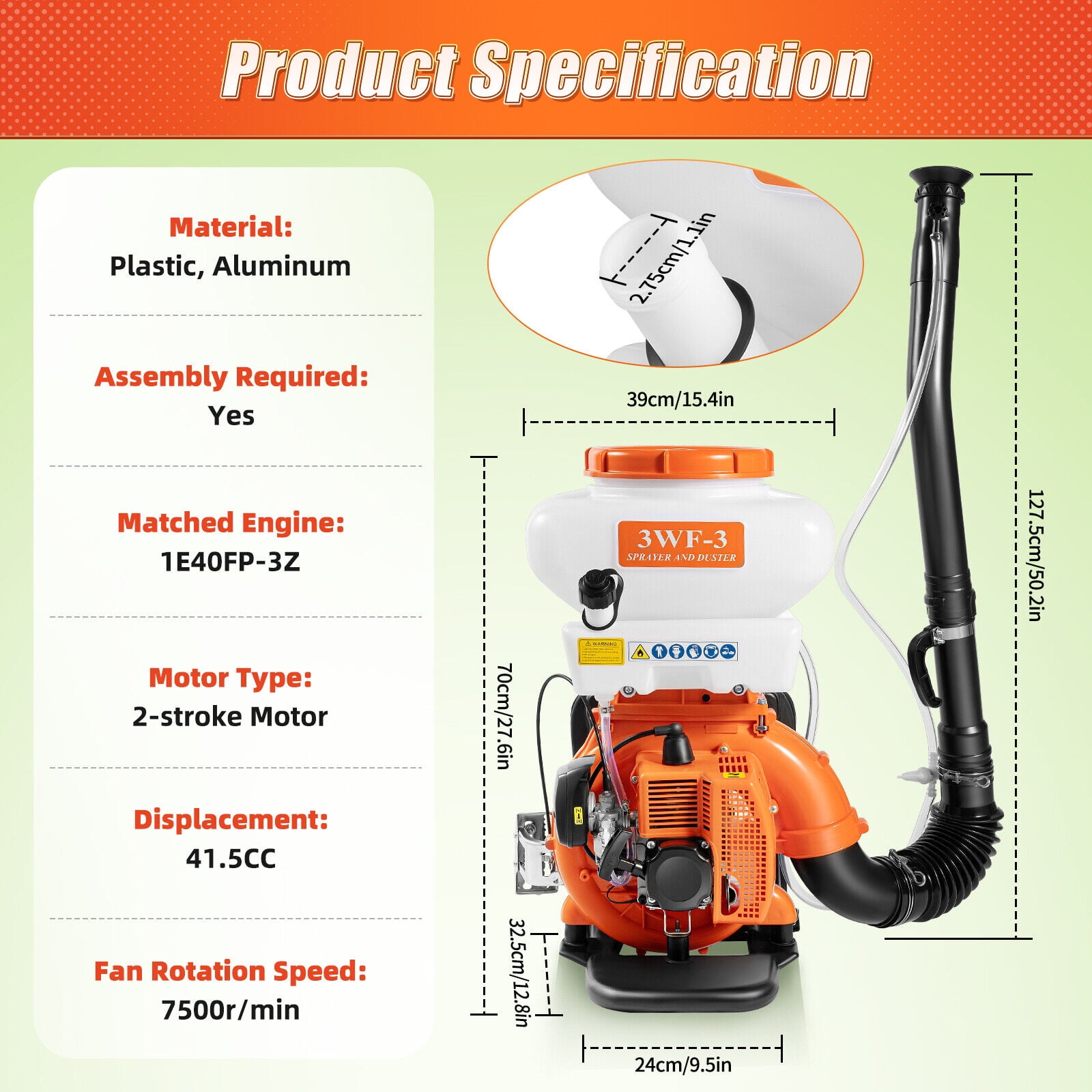 Backpack Fogger Sprayer Blower Agricultural Gas Mosquito Insecticide 14L
