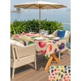thumbnail image 5 of Outdoor Tablecloth with Umbrella Hole for Patio/Picnic/Party/Camping, Summer Fruits Waterproof Table Cloth Rectangle Table Cover Washable, Watermelon Berry Lemon Botanical Beige (52"x 70"), 5 of 8