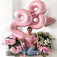 thumbnail image 3 of 1 unidad de globos con números de lámina de helio rosa dorado rosa de 40 pulgadas 0 1 2, 3 of 4