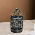 thumbnail image 6 of Small Metal Hanging Candle Holder Decorative Candle Lantern Vintage Tabletop Lantern Centerpiece for indoor and outdoor Party C, 6 of 7