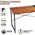 thumbnail image 3 of Milton Greens Stars Inc Modern Wood Computer Desk with Drawer in Black, 3 of 5