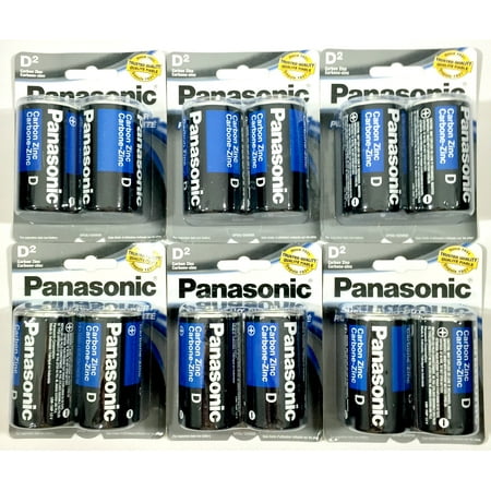 12Pc Size D Panasonic Batteries Super Heavy Duty Power Zinc Carbon