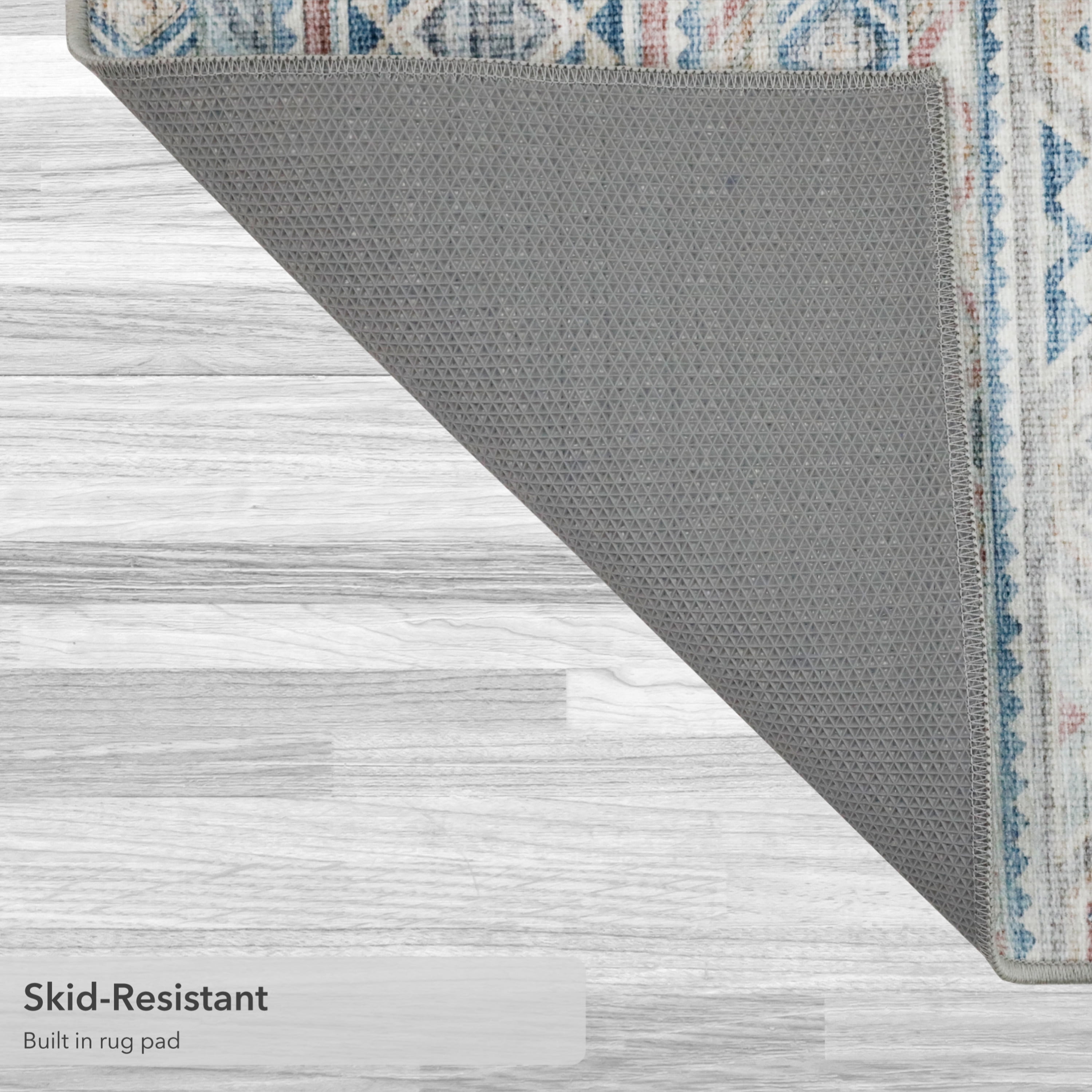 Washable Skid-Resistant Area Rug Geometric Pink 8' x 11'