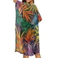 thumbnail image 2 of DISNIMO Palm Tree Print Women Kimono Swimsuit Cover Ups Summer Beach Casual Loose Coverups Open Front Long Bikini Cover up Cardigan Bathing Suit Coverup, 2 of 6