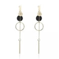 thumbnail image 2 of K-KED Fashion Punk Jewellery Geometric Dangle Drop Earrings Metal Stick Statement Gift-Silver, 2 of 6